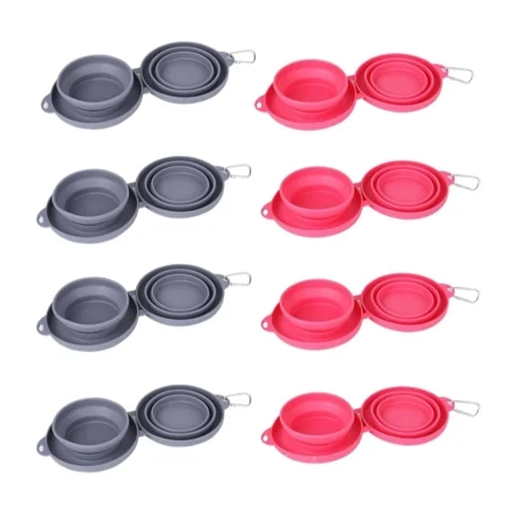 Portable Foldable Travel Dog Diner Set with Water & Food Bowls