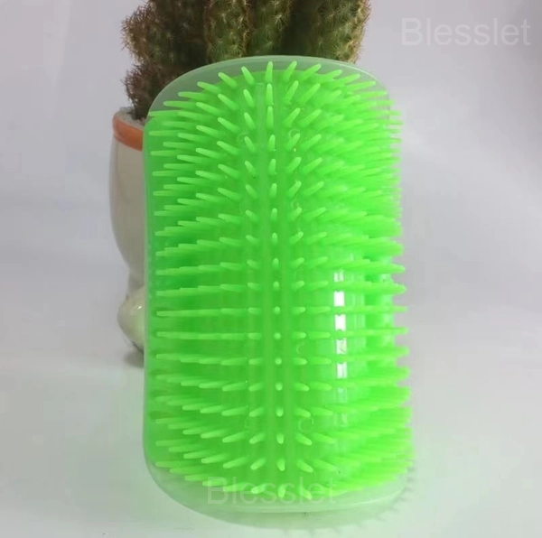 Corner Massage Cat Brush - Self-Grooming & Catnip Friendly - Green