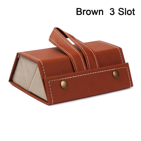 6-Slot Travel Sunglasses Organizer Case with Portable Design - Brown(3 SLOT), BUY 1