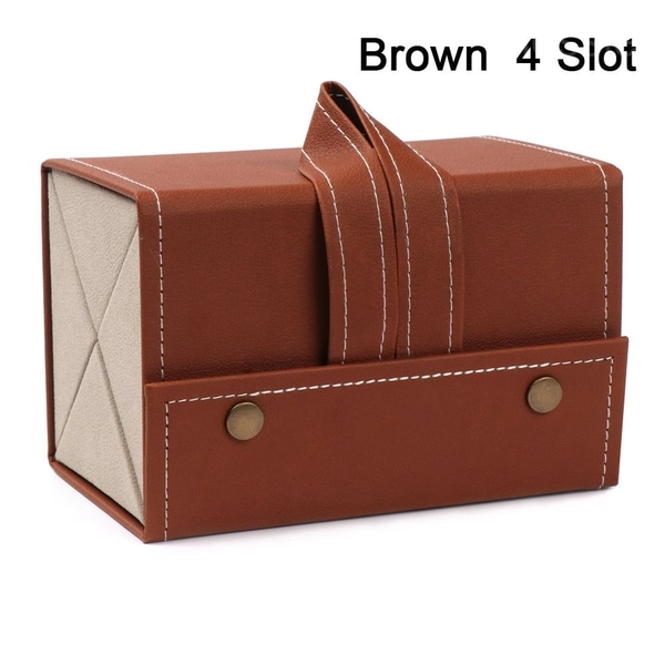 6-Slot Travel Sunglasses Organizer Case with Portable Design - Brown(4 SLOT), BUY 1