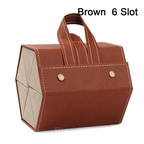 6-Slot Travel Sunglasses Organizer Case with Portable Design - Brown(6 SLOT), BUY 1