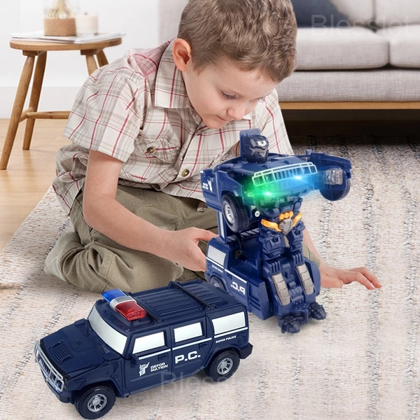 Transforming Robot Toy Car with LED Lights & High-Speed Drift