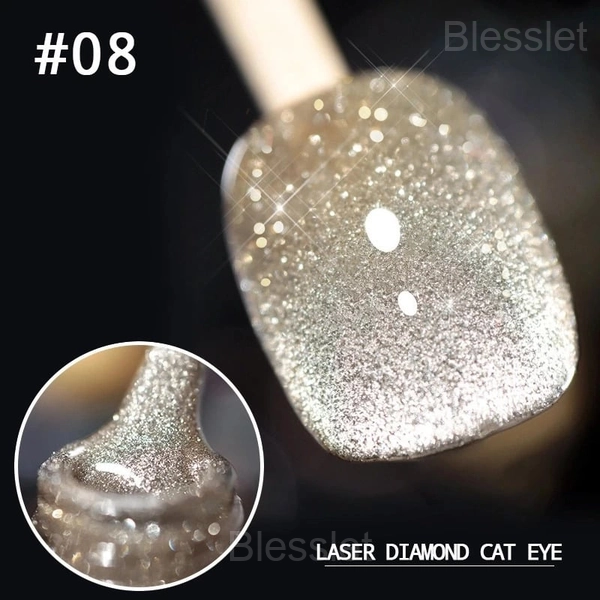 Laser Diamond Cat Eye Nail Polish – Long-Lasting & Sparkling Shine - #08