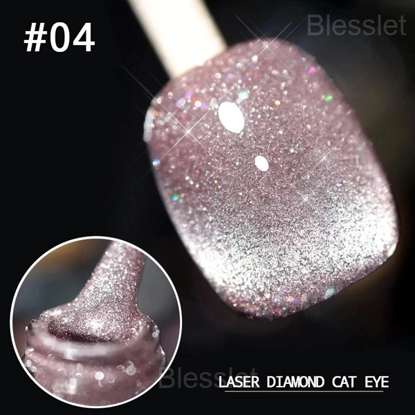 Laser Diamond Cat Eye Nail Polish – Long-Lasting & Sparkling Shine - #04