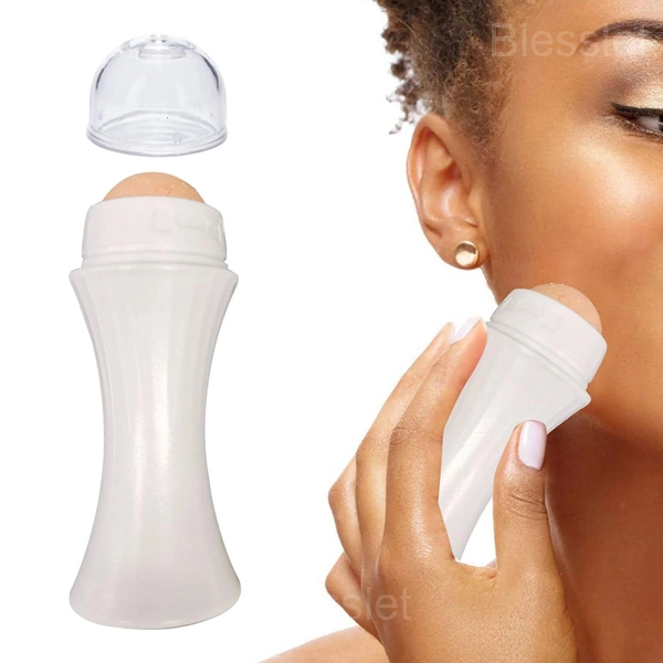 Oil-Absorbing Volcanic Stone Face Roller for Shine Control - 2* WHITE（Gift two replaced volcanic stones）
