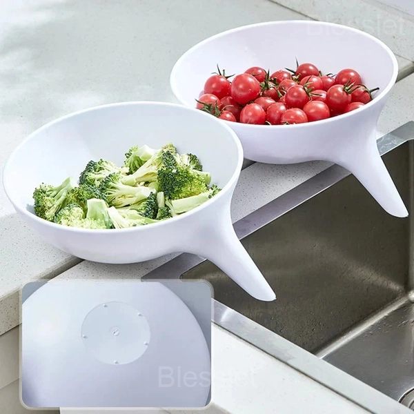 Multi-Functional Food Strainer Basket for Fruits & Vegetables - White