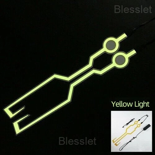 Motorcycle Helmet LED Light Strips – DIY Reflective Safety Gear - Yellow
