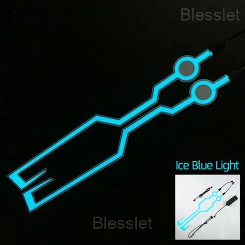 Motorcycle Helmet LED Light Strips – DIY Reflective Safety Gear - Ice blue