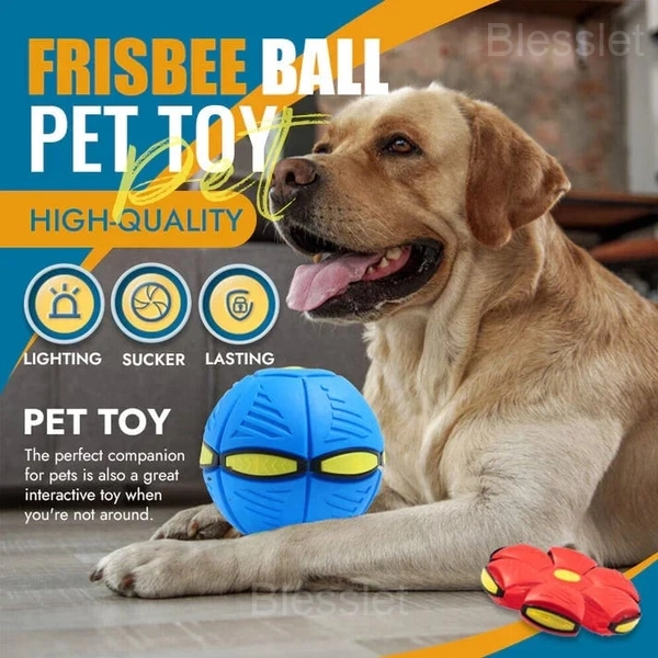 Interactive Dog Toy Flying Saucer Ball with Flashing Light