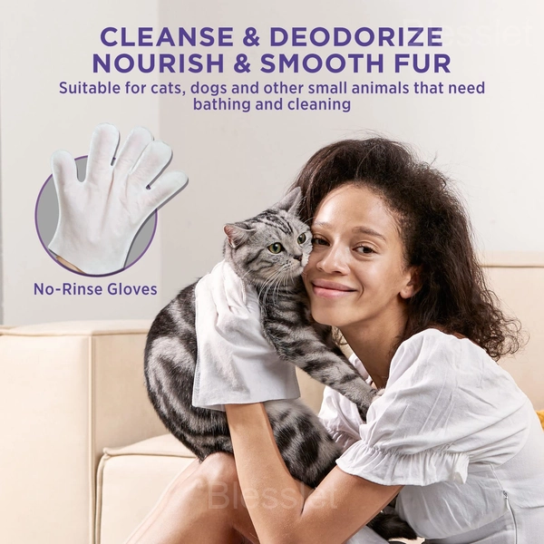 Pet Herbal Spa Antibacterial Cleaning Gloves - 6 Pack