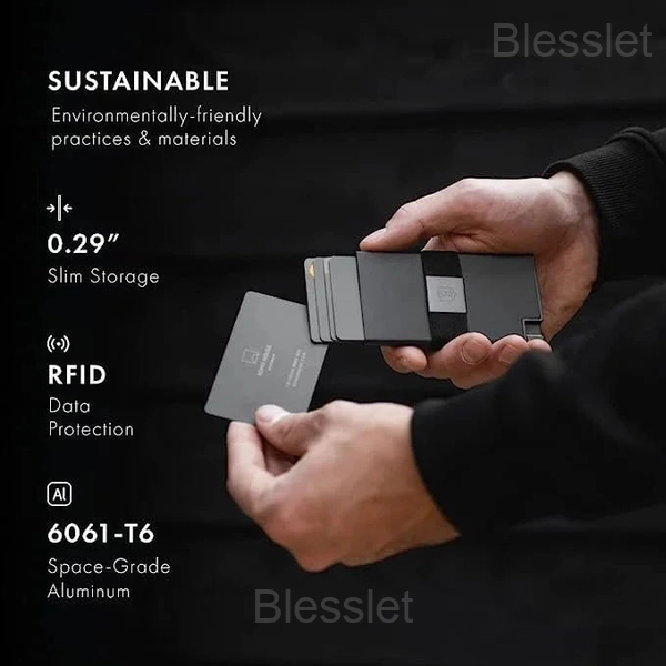 Slim Aluminum Cardholder Wallet for Men with RFID Blocking