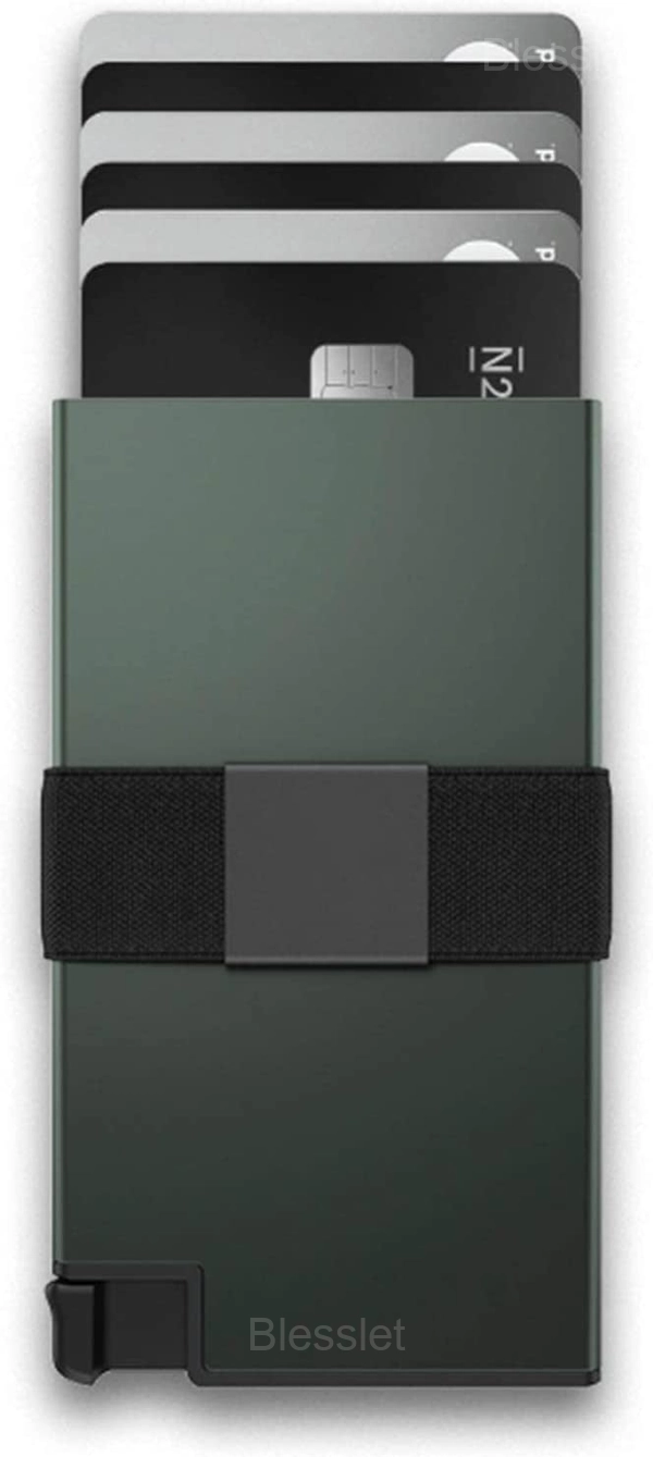 Slim Aluminum Cardholder Wallet for Men with RFID Blocking - Green