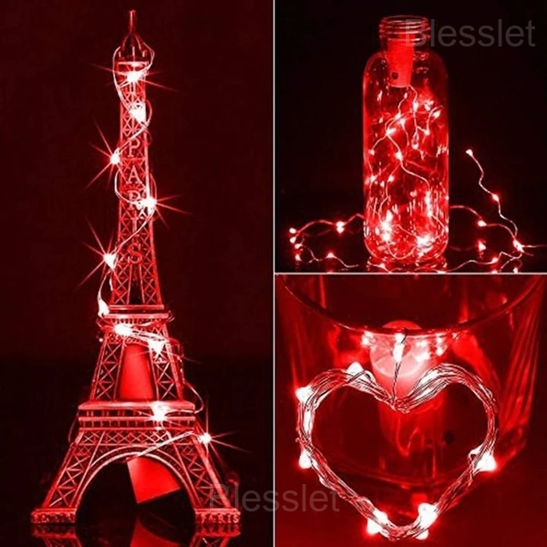 Multicolor Battery-Operated Bottle Lights with Replaceable Batteries - RED