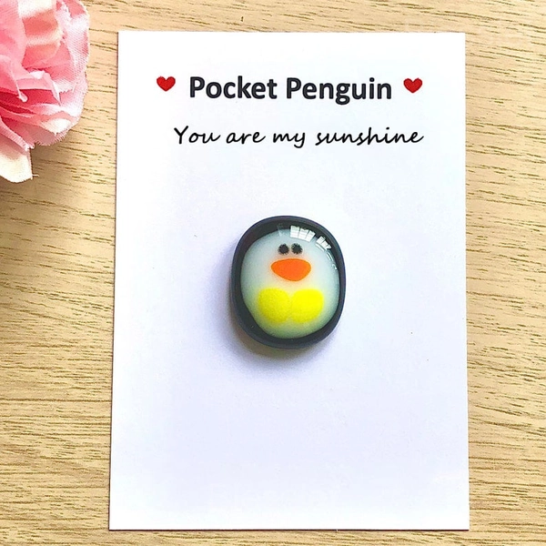 Pocket Penguin Hug Figurine with Inspirational Gift Card - You are my sunshine
