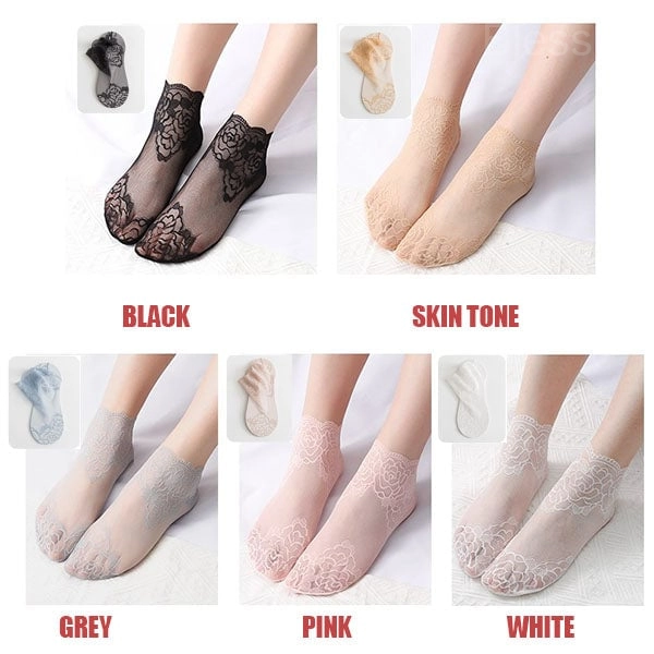 Women’s Lace Mesh Socks – Breathable, Invisible & Elegant Design - 💋BUY 8 pairs GET 2 FREE（All colors*10）