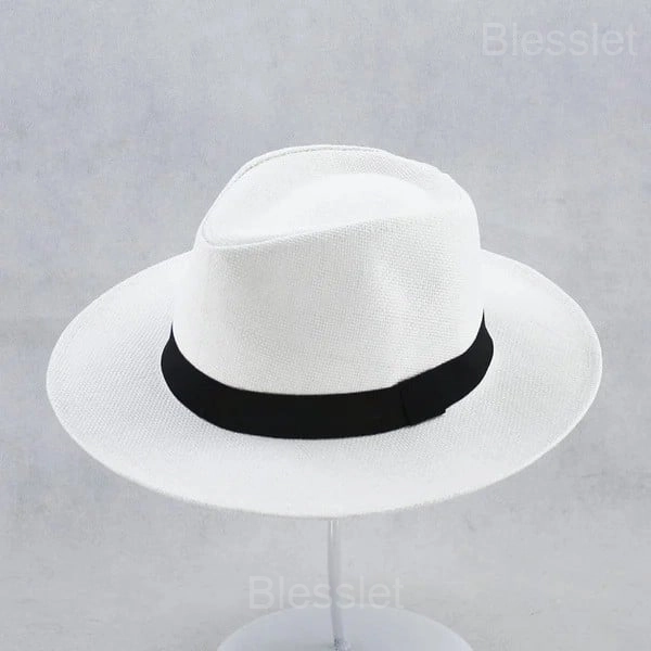 Handmade Classic Panama Hat – Stylish Lightweight Sun Protection - White, S/M(22"-22.8"/56-58cm)