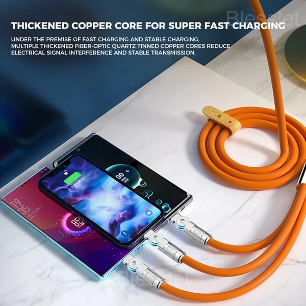 120W 3-in-1 Rotating Elbow Fast Charging Data Cable