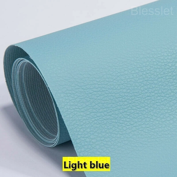 Self-Adhesive Cuttable Leather Repair Patch for Sofas & Furniture - 13.8X54in(35X137cm), Light blue