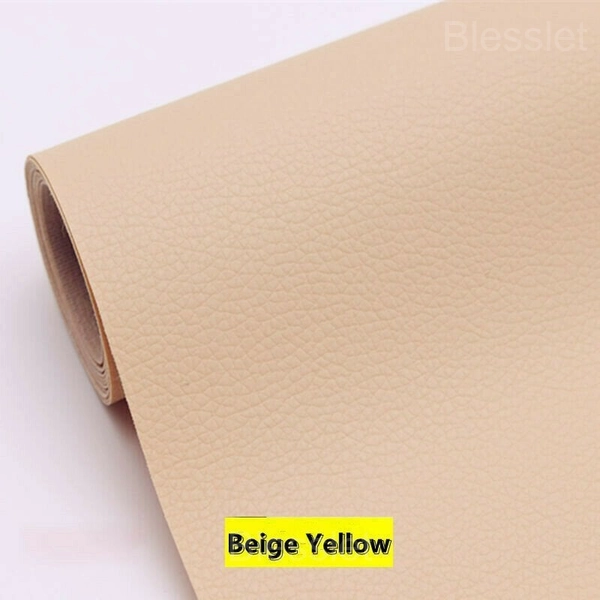 Self-Adhesive Cuttable Leather Repair Patch for Sofas & Furniture - 13.8X54in(35X137cm), Beige Yellow