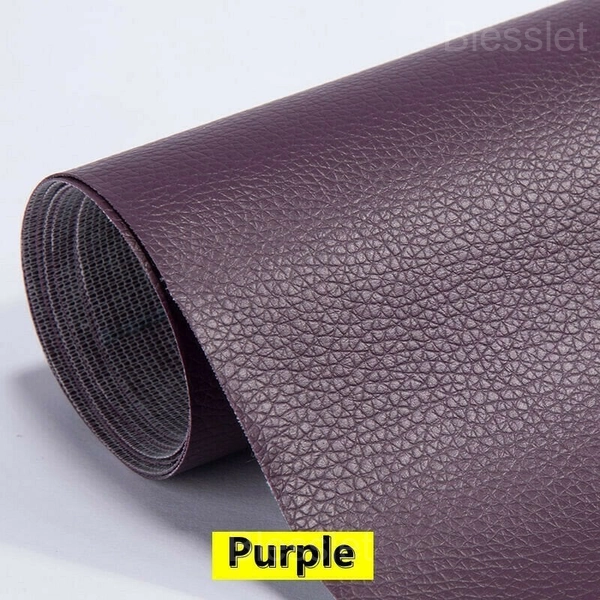 Self-Adhesive Cuttable Leather Repair Patch for Sofas & Furniture - 19.7X54in(50X137cm), Purple