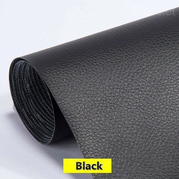 Self-Adhesive Cuttable Leather Repair Patch for Sofas & Furniture - 13.8X54in(35X137cm), Black