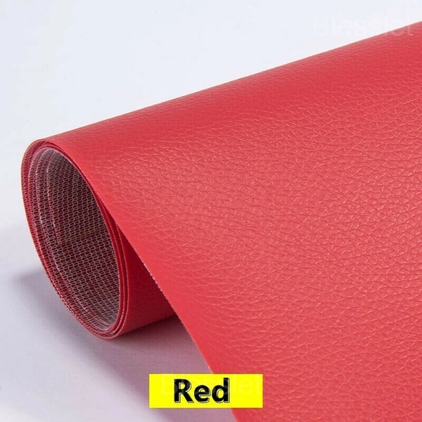 Self-Adhesive Cuttable Leather Repair Patch for Sofas & Furniture - 8X12in(20X30cm), Red