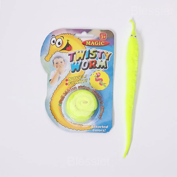 Rainbow Magic Twisty Worm Plush Toy - Colorful Interactive Fun - Yellow