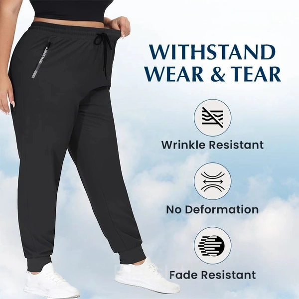 Unisex Plus Size Ultra Stretch Quick-Dry Performance Pants - BLACK (jogger), 4XL