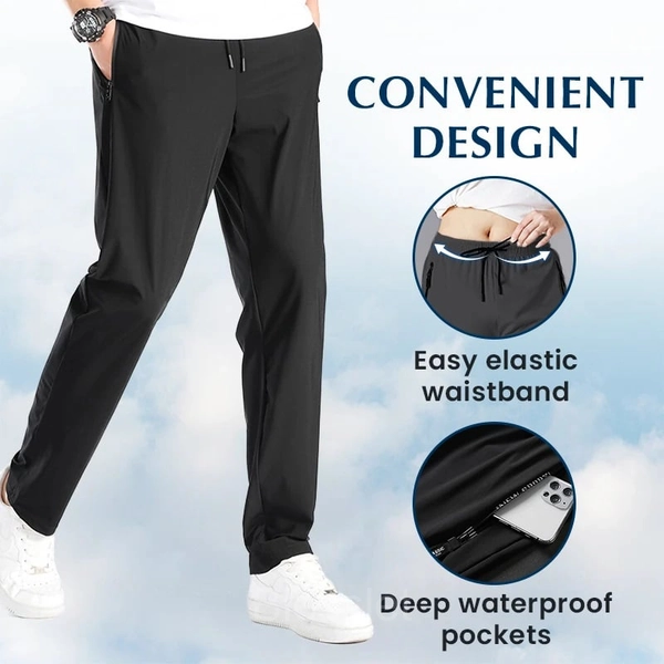 Unisex Plus Size Ultra Stretch Quick-Dry Performance Pants - BLACK (straight), XL