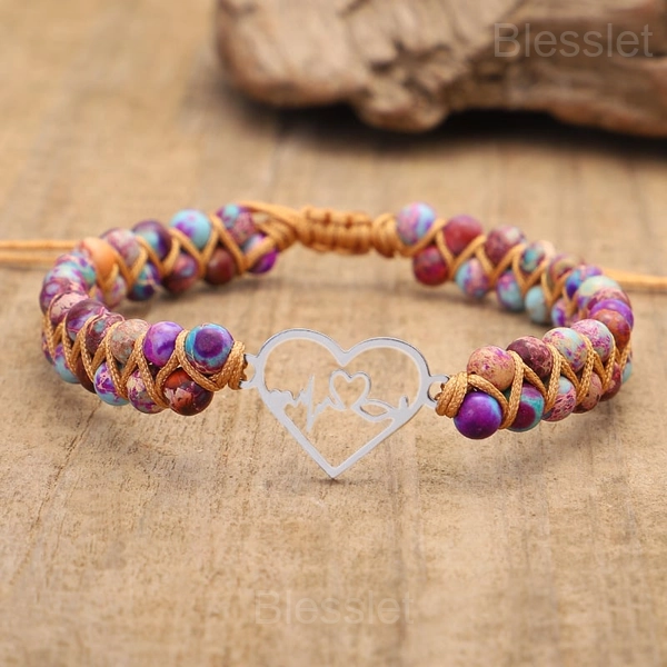 Adjustable Stainless Steel Beads Bracelet - For Granddaughter Gift