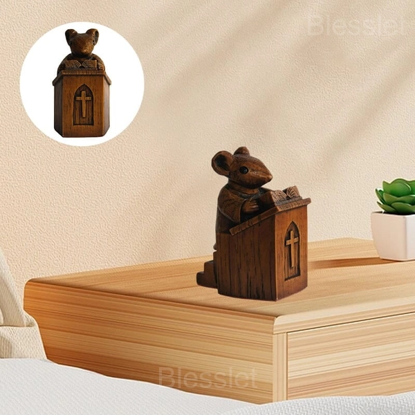 Resin Church Mouse Figurine – Cute Vintage Home Decor Ornament