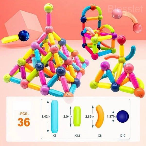 Magnetic Balls and Rods Building Blocks – STEM Educational Toy for Kids - 36pcs