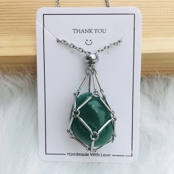 Interchangeable Healing Crystal Necklace with Stone Holder – Jewelry Gift