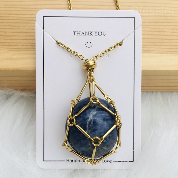 Interchangeable Healing Crystal Necklace with Stone Holder – Jewelry Gift