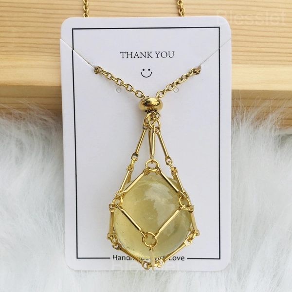 Interchangeable Healing Crystal Necklace with Stone Holder – Jewelry Gift