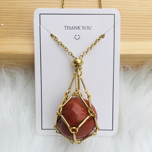 Interchangeable Healing Crystal Necklace with Stone Holder – Jewelry Gift