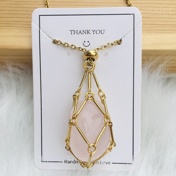 Interchangeable Healing Crystal Necklace with Stone Holder – Jewelry Gift