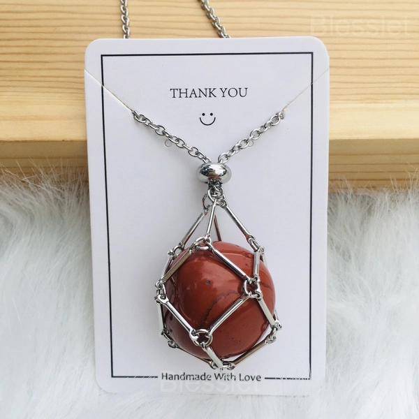 Interchangeable Healing Crystal Necklace with Stone Holder – Jewelry Gift