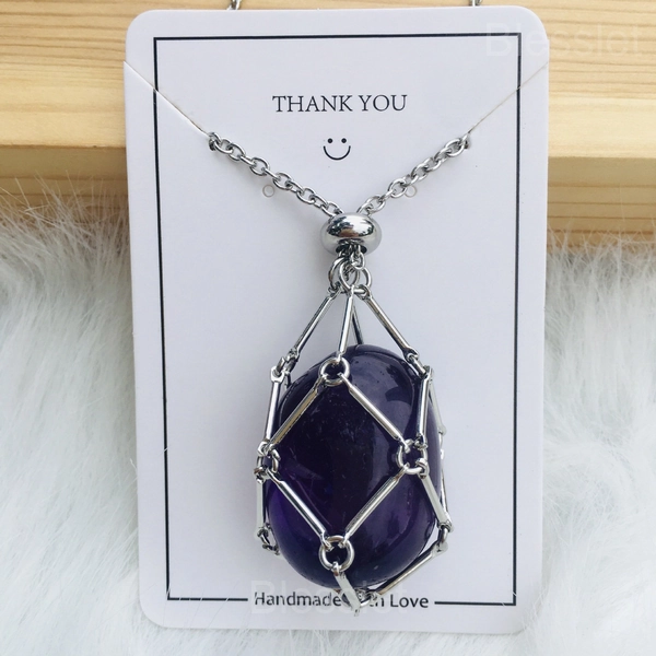 Interchangeable Healing Crystal Necklace with Stone Holder – Jewelry Gift