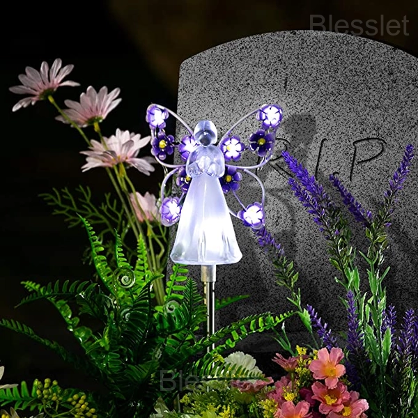 Waterproof Solar Angel Garden Lights with LED Glow