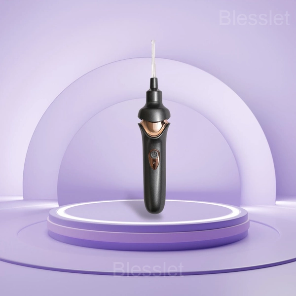 Painless USB Rechargeable Ear Wax Cleaner with LED Light - Black