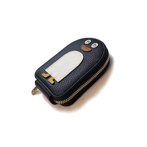 Cute Penguins PU Leather Large Capacity Credit Card Wallet - Black