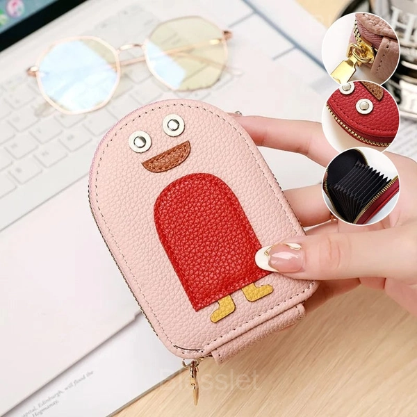 Cute Penguins PU Leather Large Capacity Credit Card Wallet