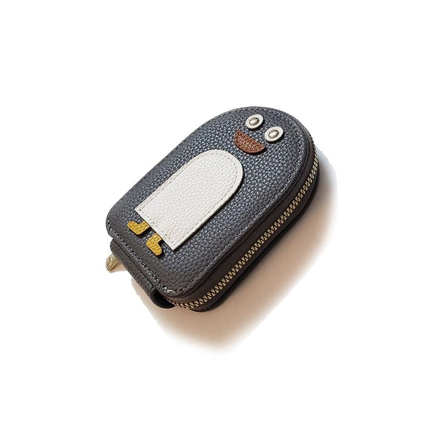 Cute Penguins PU Leather Large Capacity Credit Card Wallet - Gray