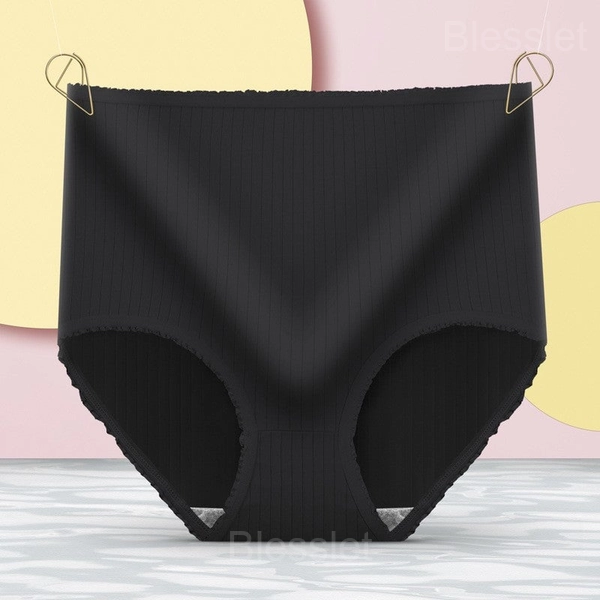 Antibacterial Absorbent Women’s Underwear with Silver Ion Technology - Black, M（88lbs-110lbs/40-50kg）