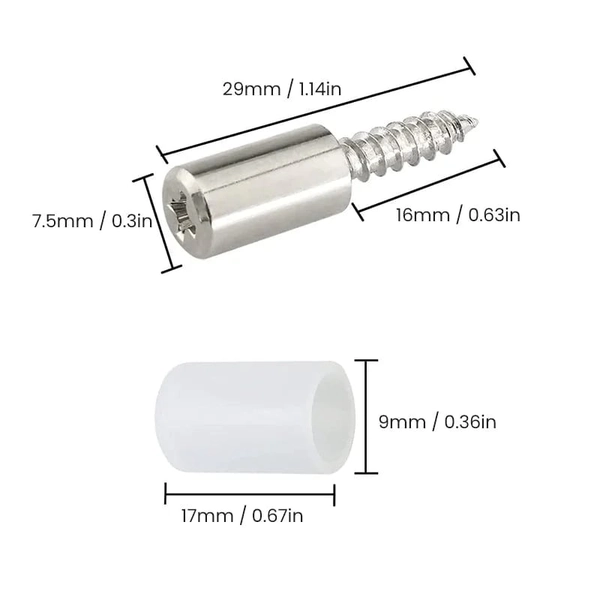 Durable Self-Tapping Screws with Dust-Proof Covers for Cabinet Support - 100 Pcs