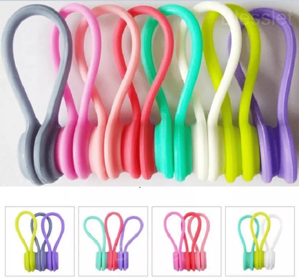 Snap-On Magnetic Cable Ties - Flexible Silicone Cord Organizer - 👍 Buy 3 get 3 free(30pcs)