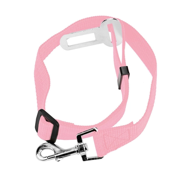 Adjustable Dog Car Safety Seat Belt - Durable & Universal Fit - PINK