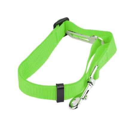 Adjustable Dog Car Safety Seat Belt - Durable & Universal Fit - GREEN
