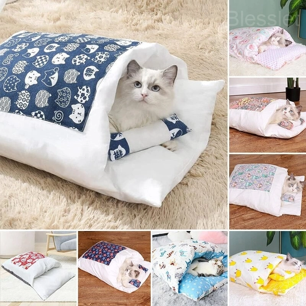 Cozy Movable Winter Cat House with Soft Cotton Velvet